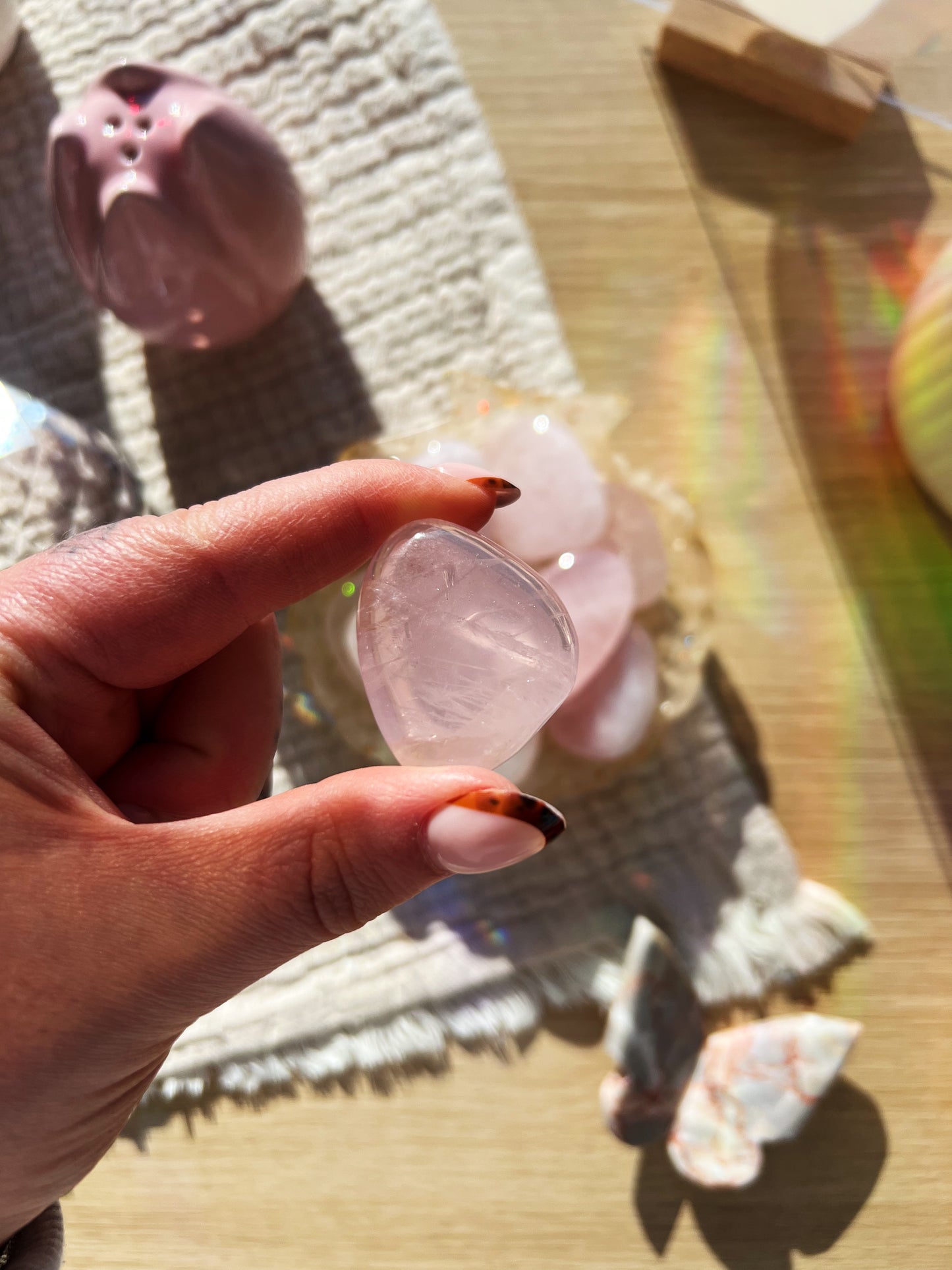 Rosenkvarts Flat Krystall