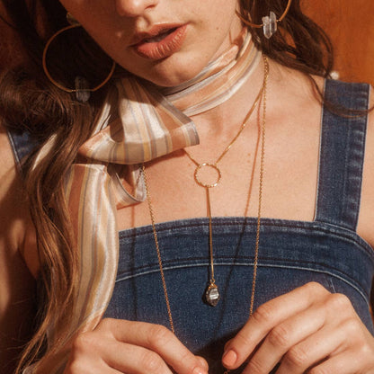 Herkimer Diamond Kvarts Lariat Halskjede