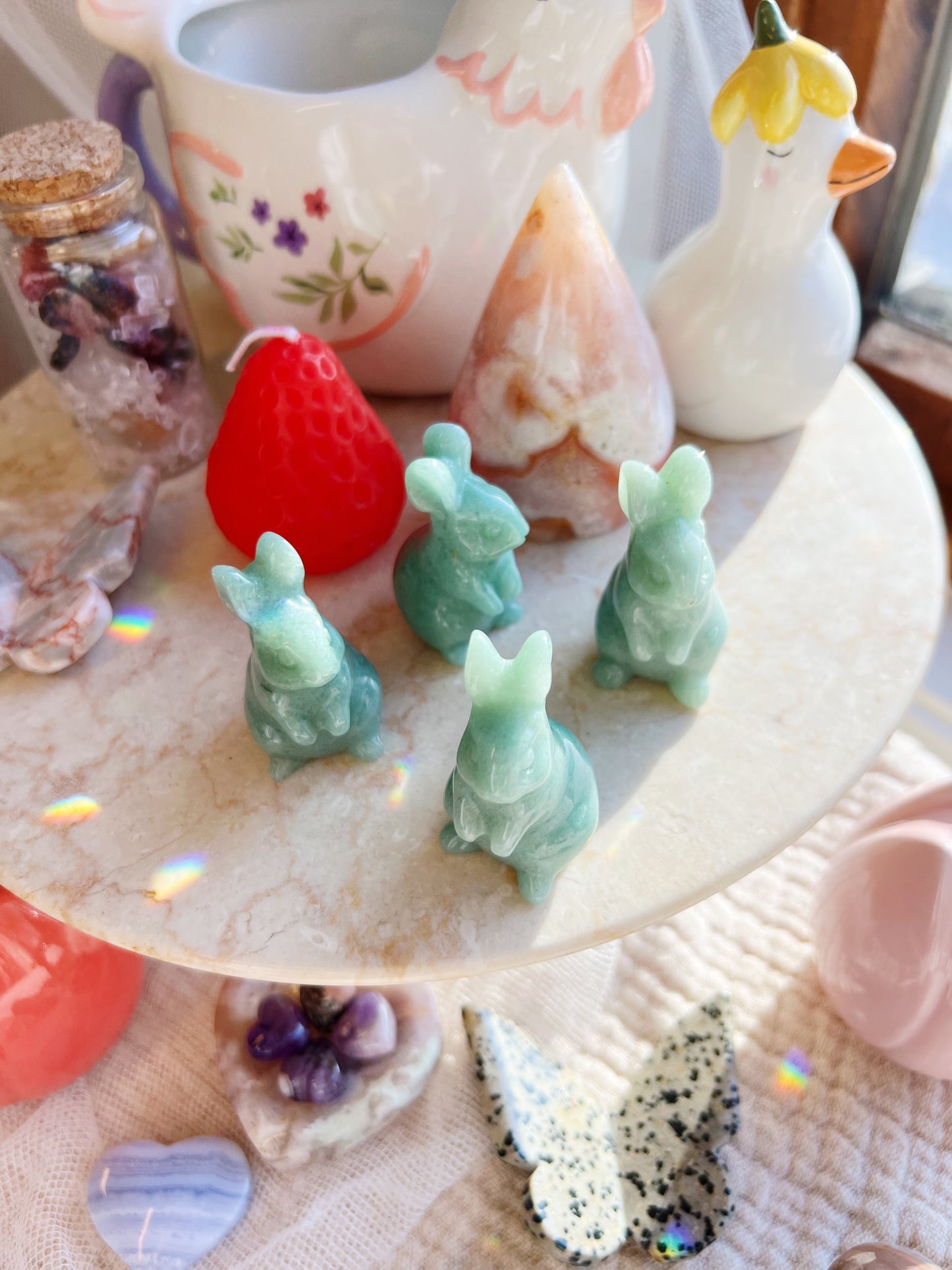 Grønn Aventurin Krystall Kaninfigur