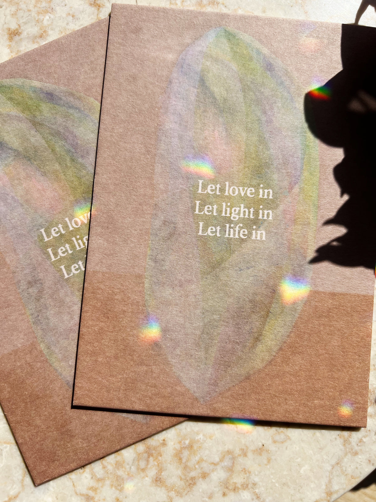 Let Love In. Let Light In. Let Life In. - Postkort