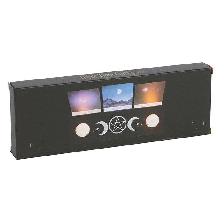 Sort Trippel Måne Tarotkort Stativ med Telysholde