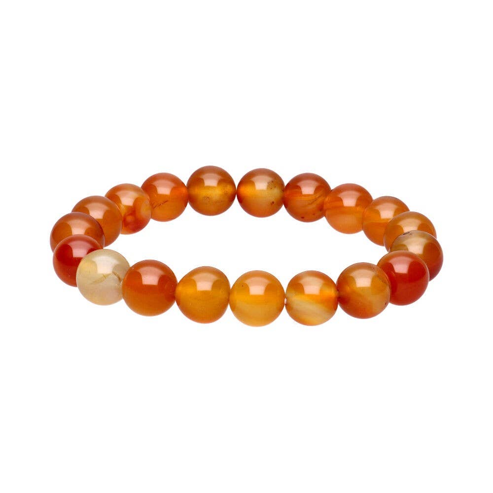 Karneol Krystall Armbånd - 10mm
