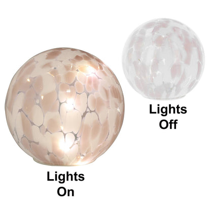 Håndblåst Led-kulelampe i glass – Pink