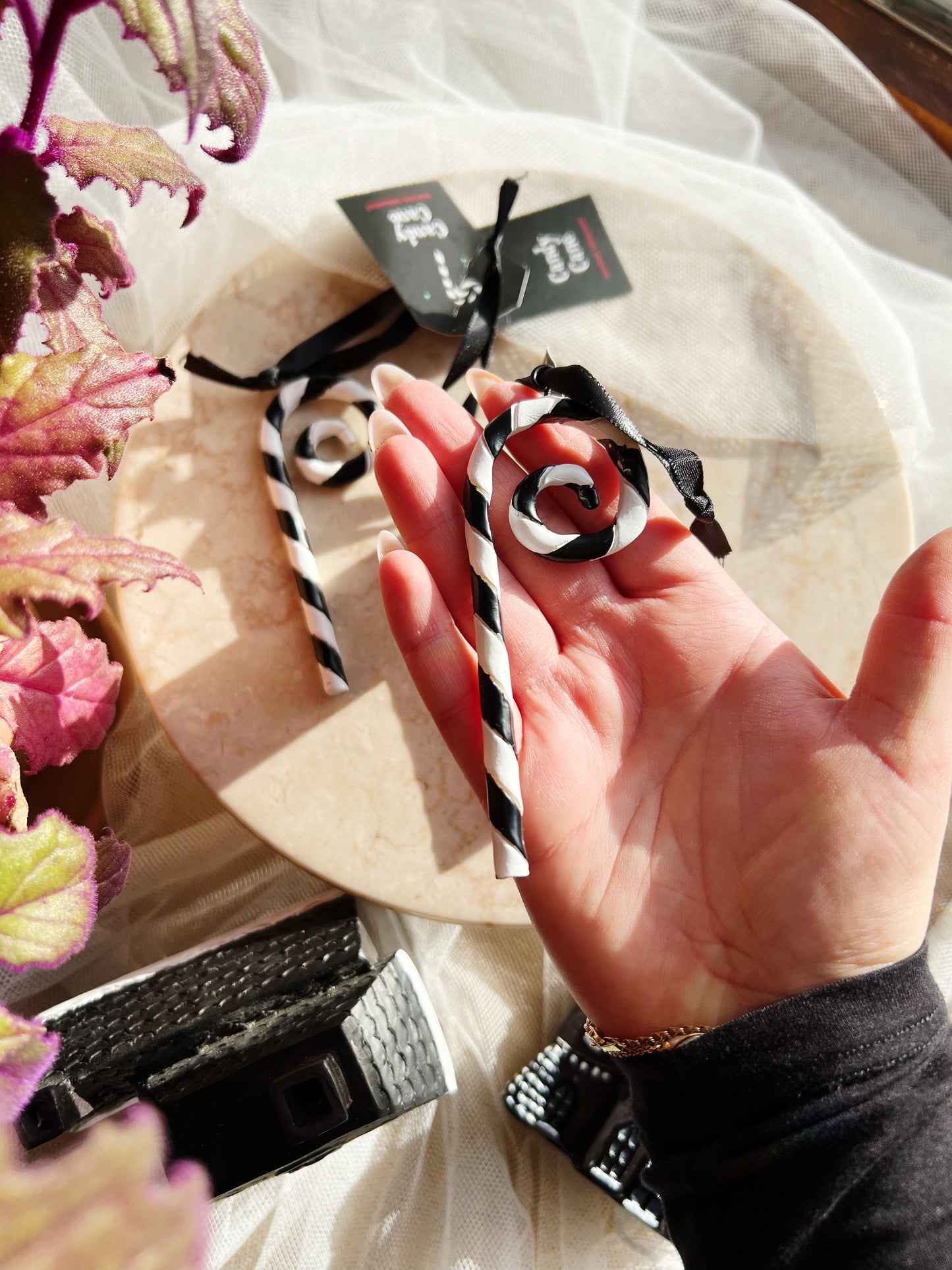 Mørk Jul – Sort og Hvit Gotisk Candy Cane