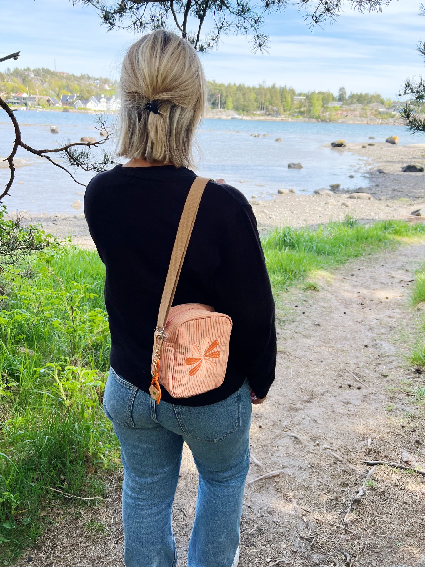 Corduroy Crossbody Bag Dusty Pink
