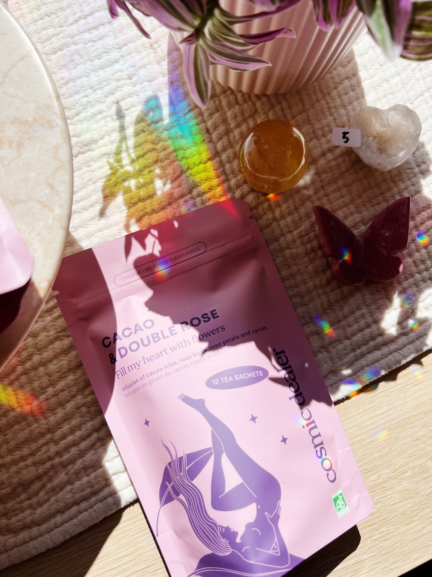 Ceremonial Cacao & Double Rose - Fill my heart with flowers - 12 teposer