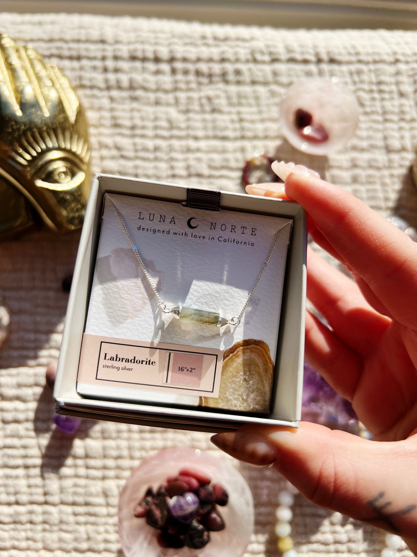 Silver Spectrum Labradoritt Sterling Sølv Halskjede