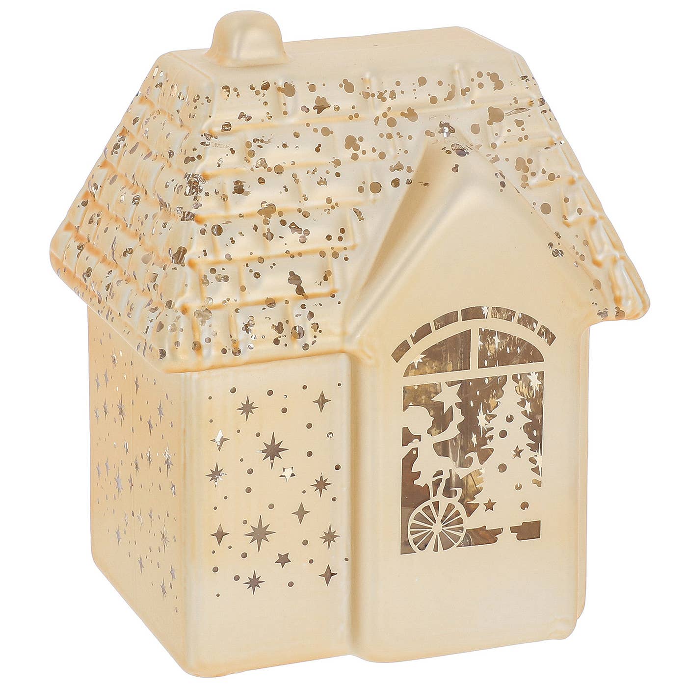 Julehus i Gull – Bright Xmas (14 cm)