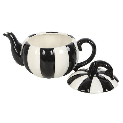 Black and White Striped Pumpkin Tekannen