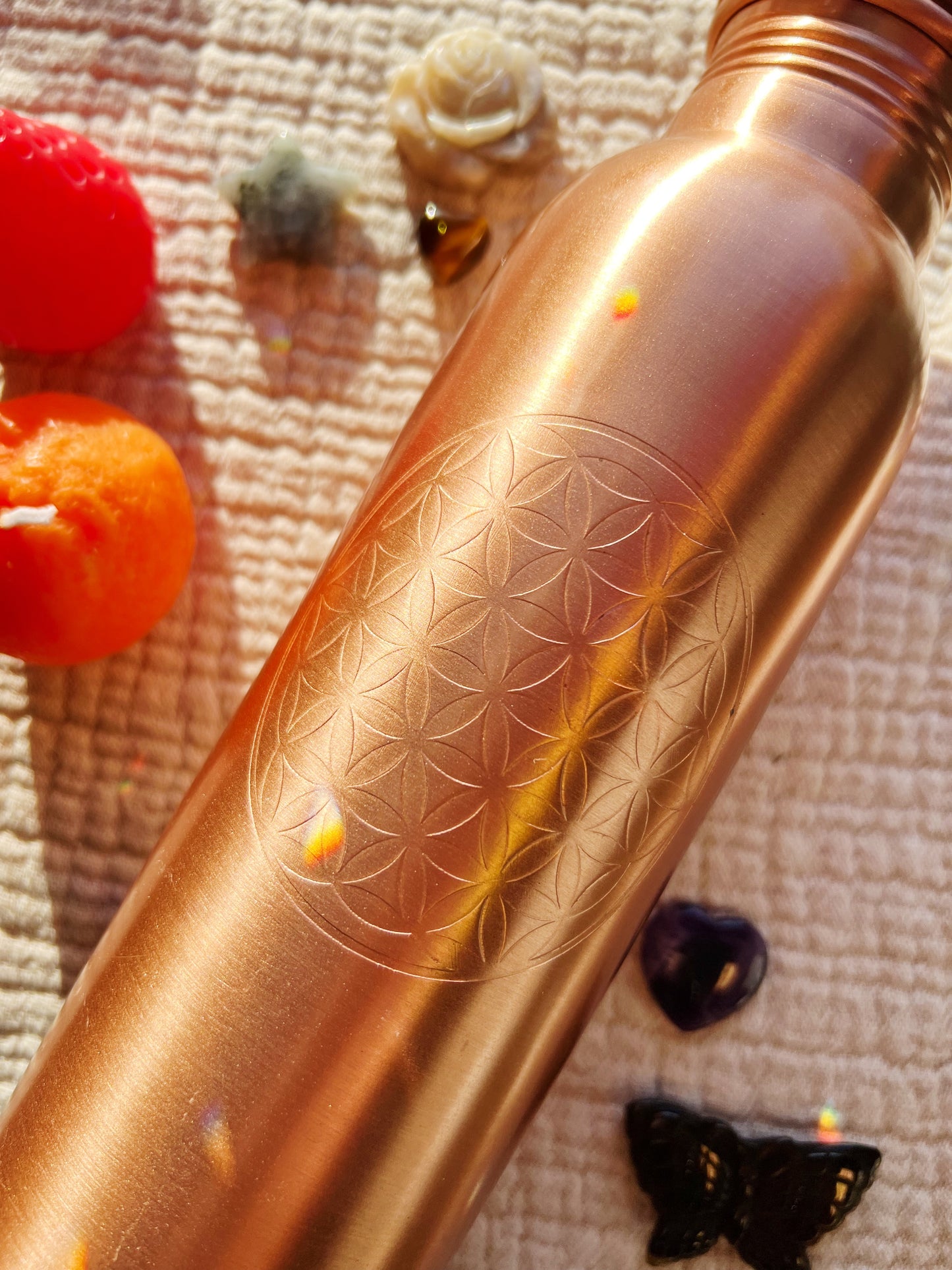 Kobberflaske med skrukork – Livets Blomst