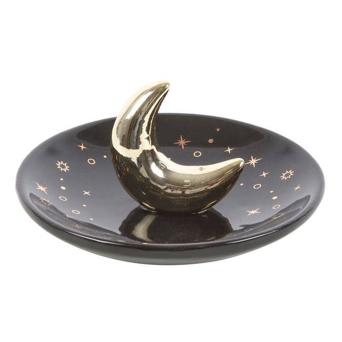 Gold Crescent Moon Røkelseholder