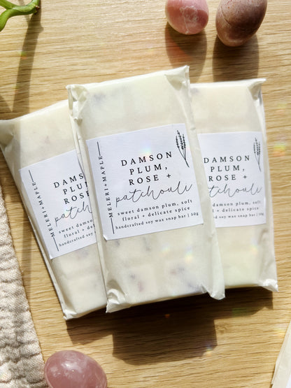 Damson Plum, Rose & Patchouli Snap Bar Wax Melt