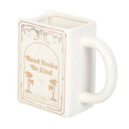 Read Books, Be Kind Hvit Bokformet Kopp