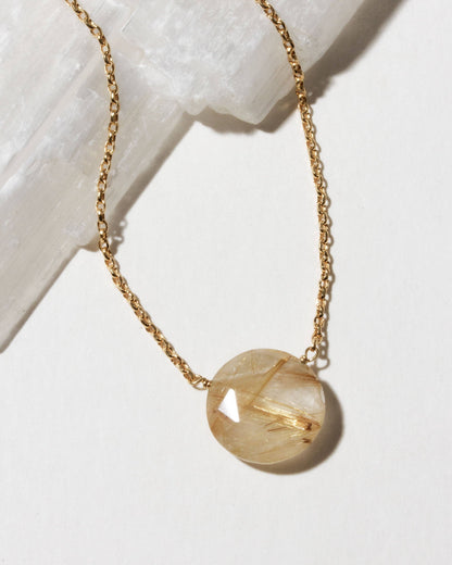 Gem in the Moon Halskjede - Rutilated Quartz