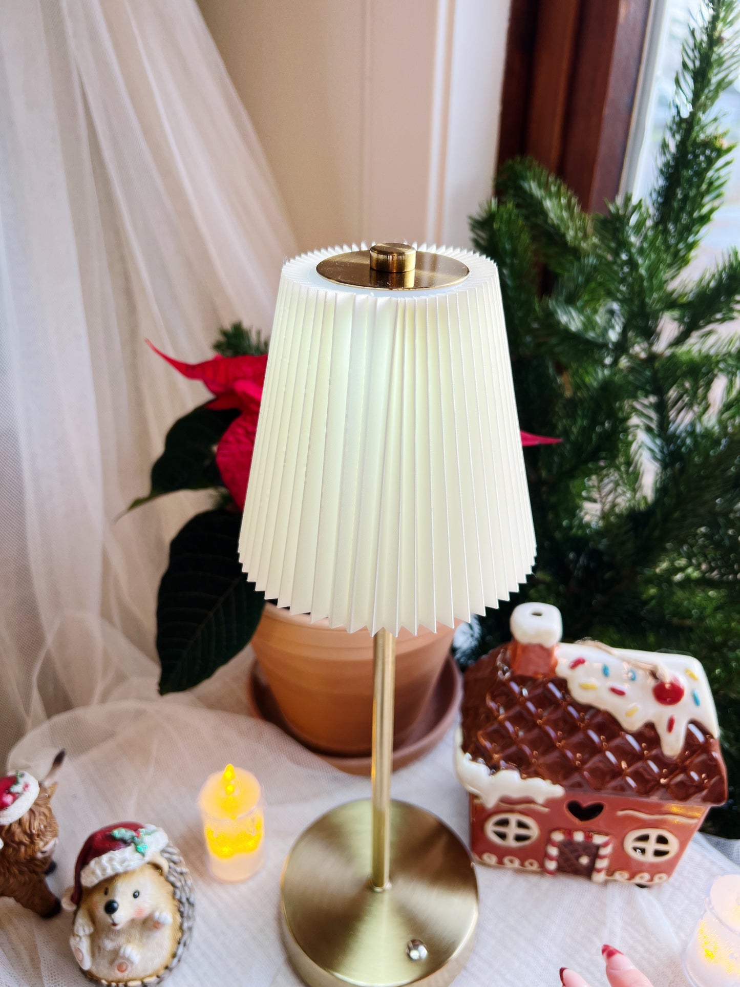 Rund LED-berøringslampe – Hvit