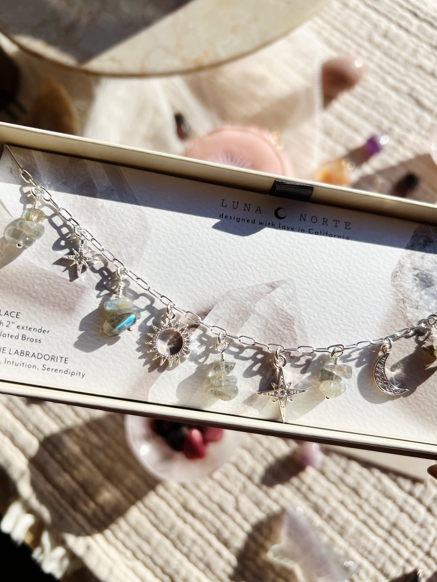 Labradorite Sky Charm Halskjede - Sølv