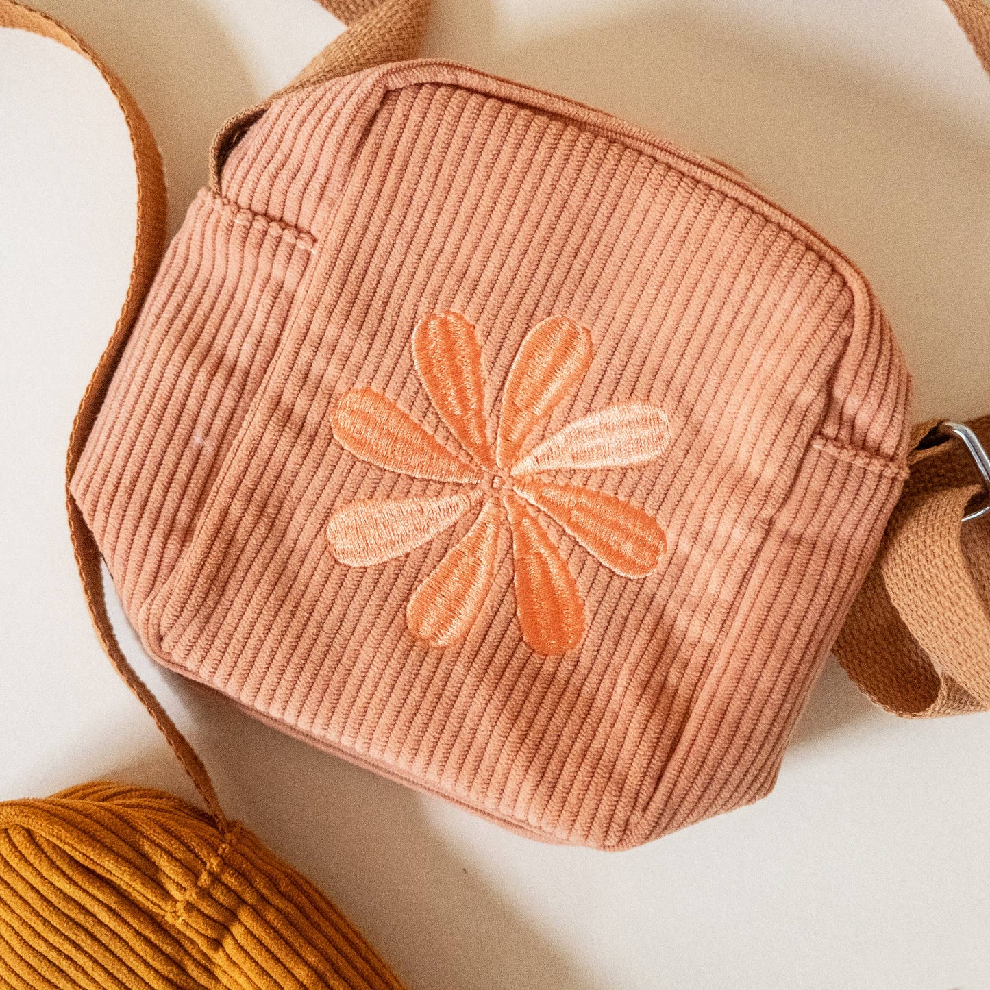 Corduroy Crossbody Bag Dusty Pink
