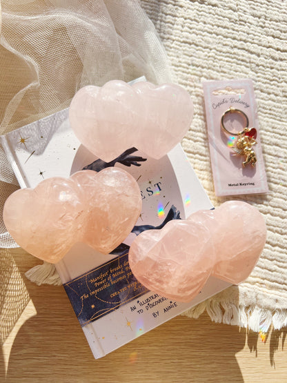 Store Rosenkvarts Dobble Krystallhjerter