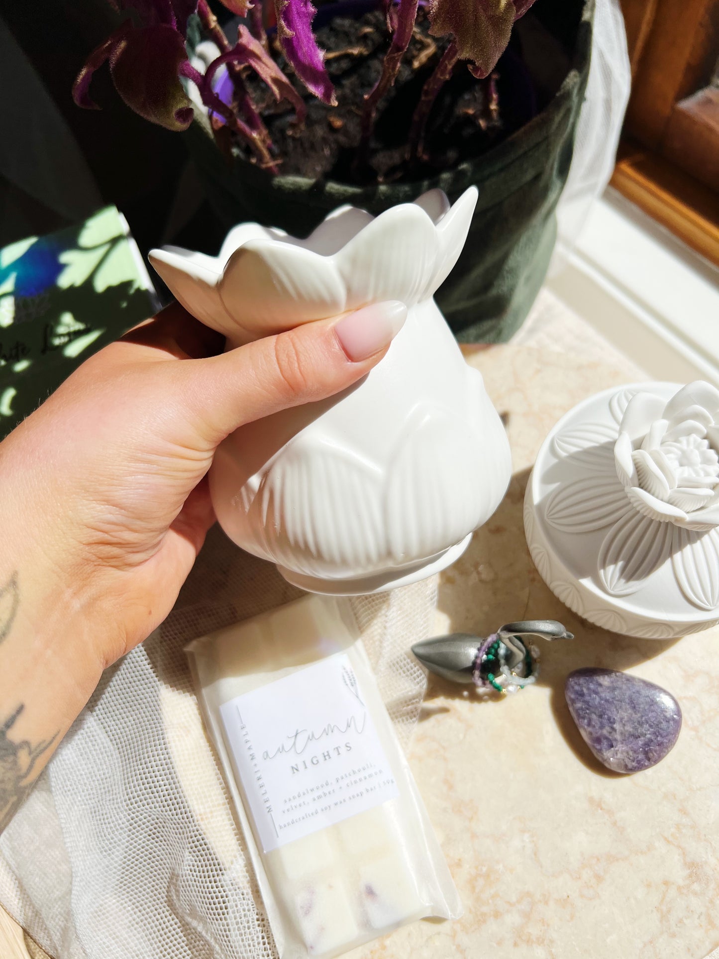 Lotus Blomst Wax Melt brenner