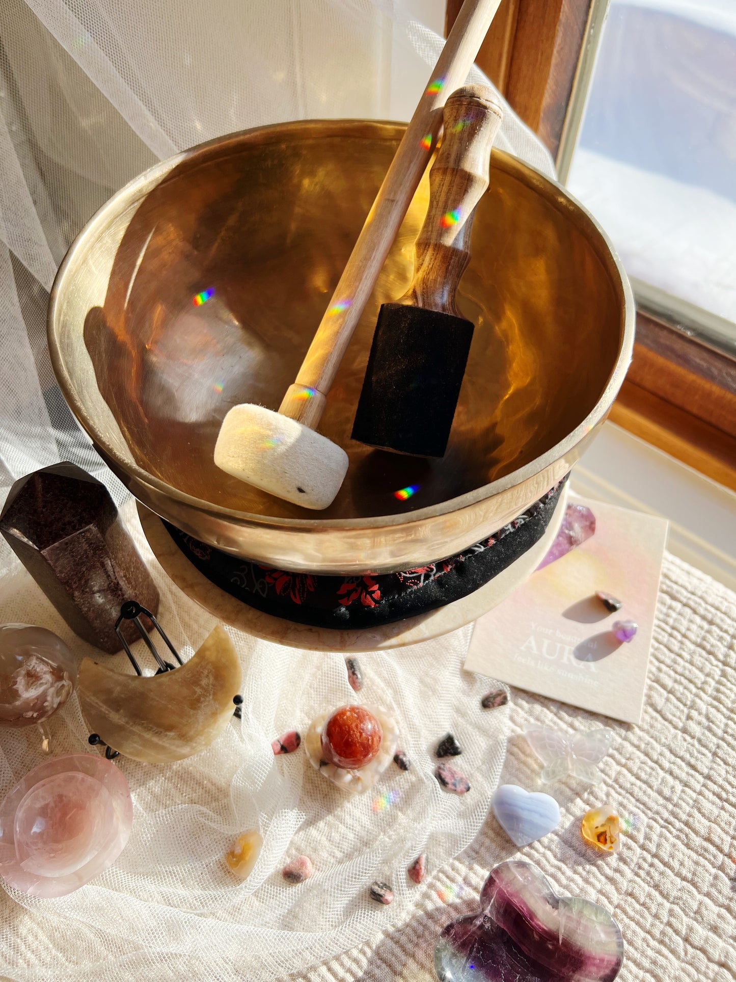 Tibetansk syngebolle, diameter ca. 24 cm