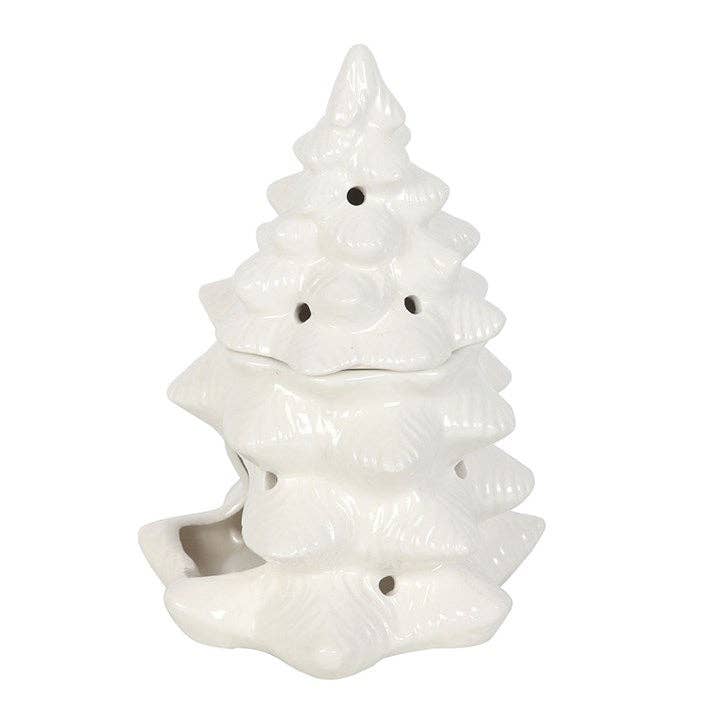 Winter Wonderland wax melt brenner – Hvit Julegran i Keramikk