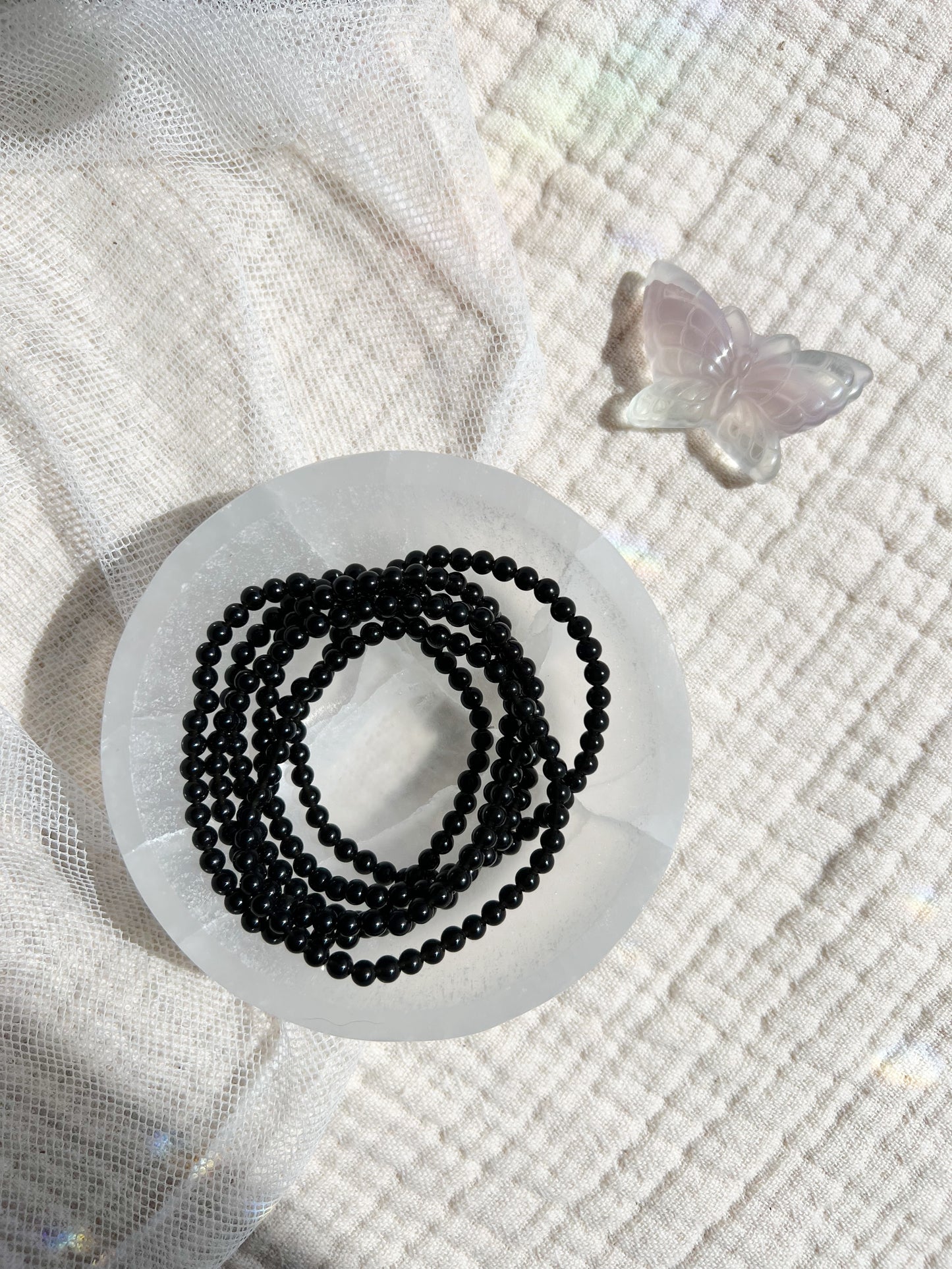 Onyx Krystall Armbånd - 4mm