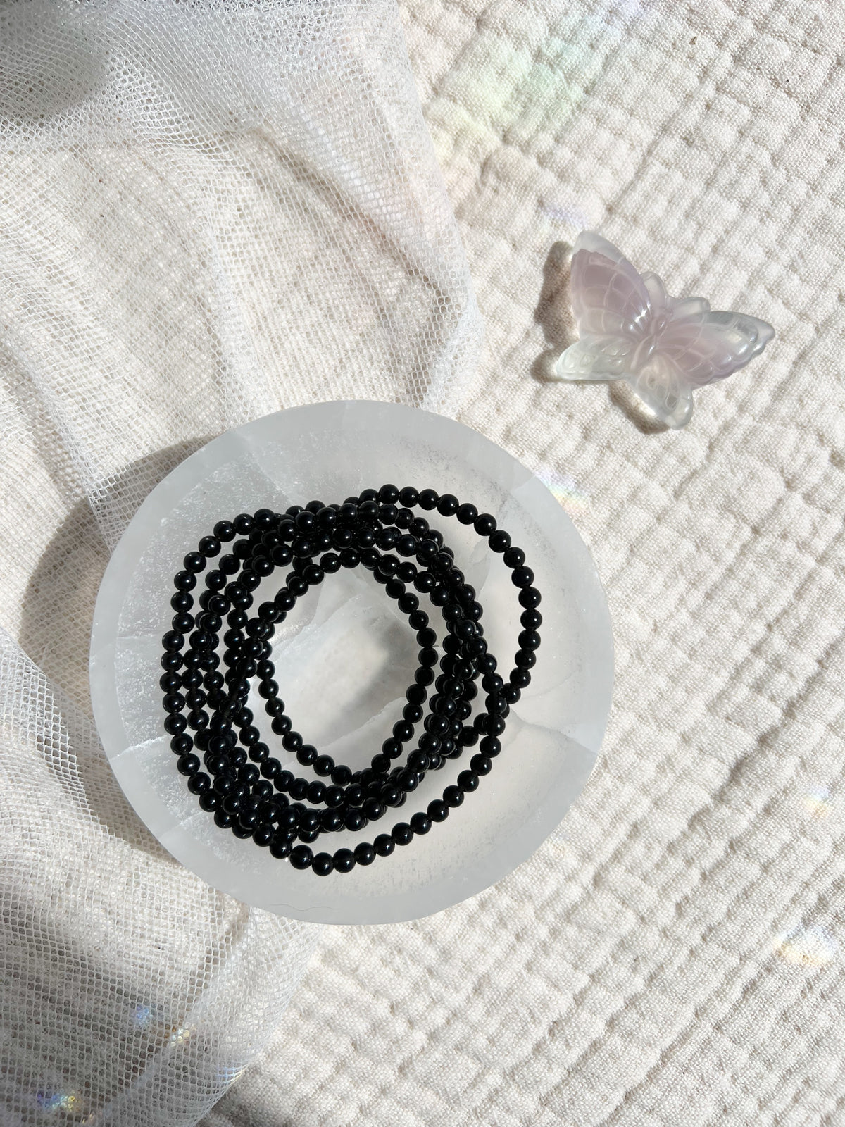 Onyx Krystall Armbånd - 4mm