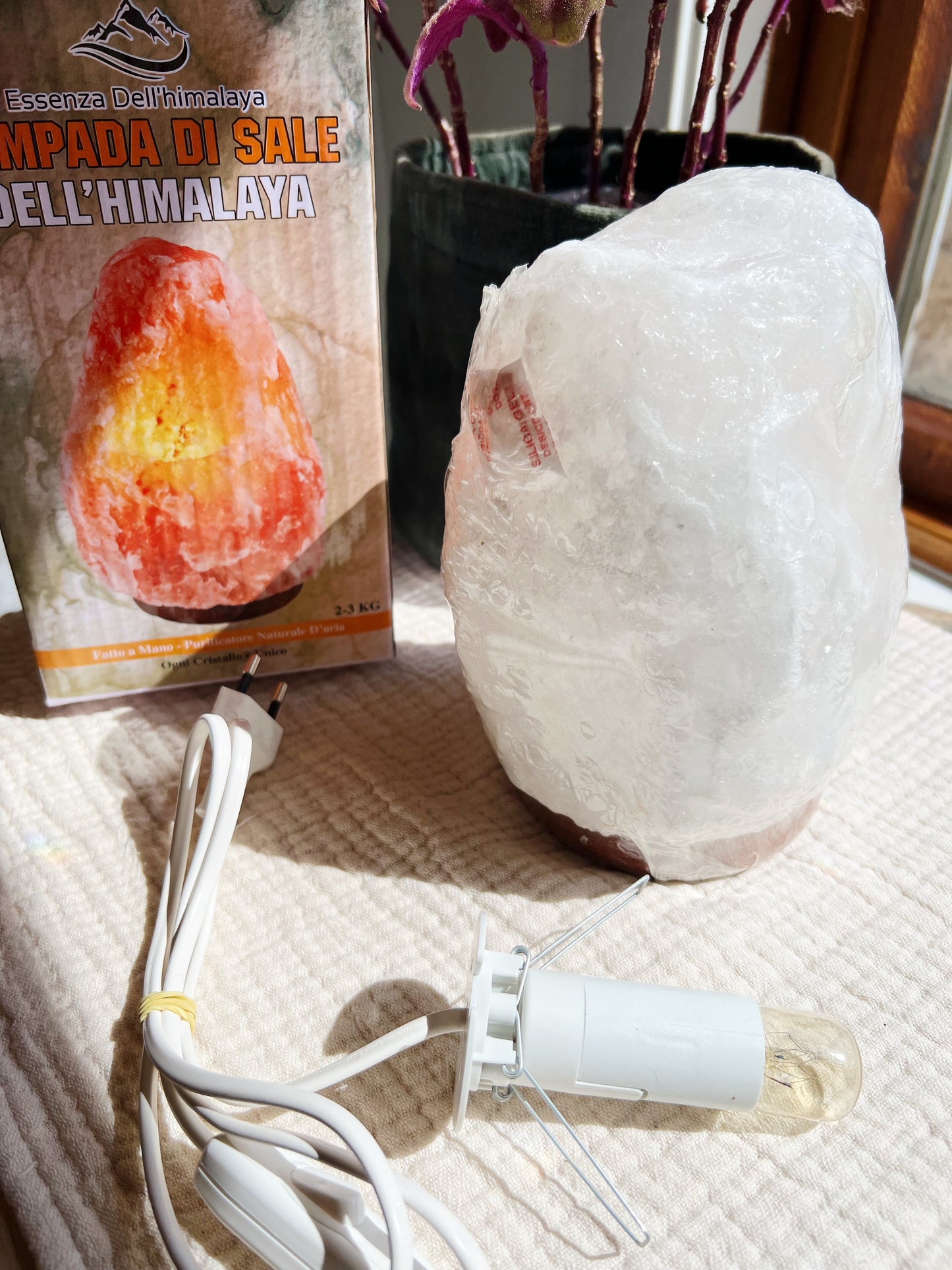 Hvit Himalaya Saltlampe 1-2 kg