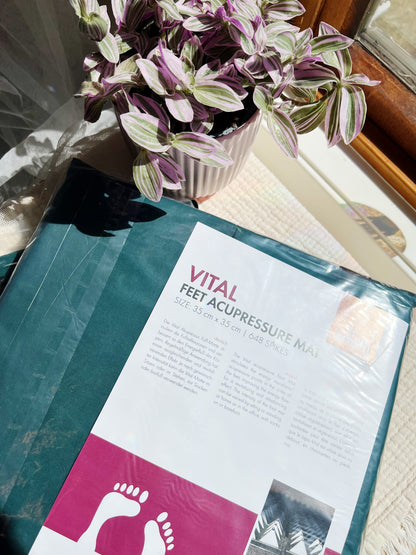 VITAL Akupressursmatte for Føttene SPIKY | Teal