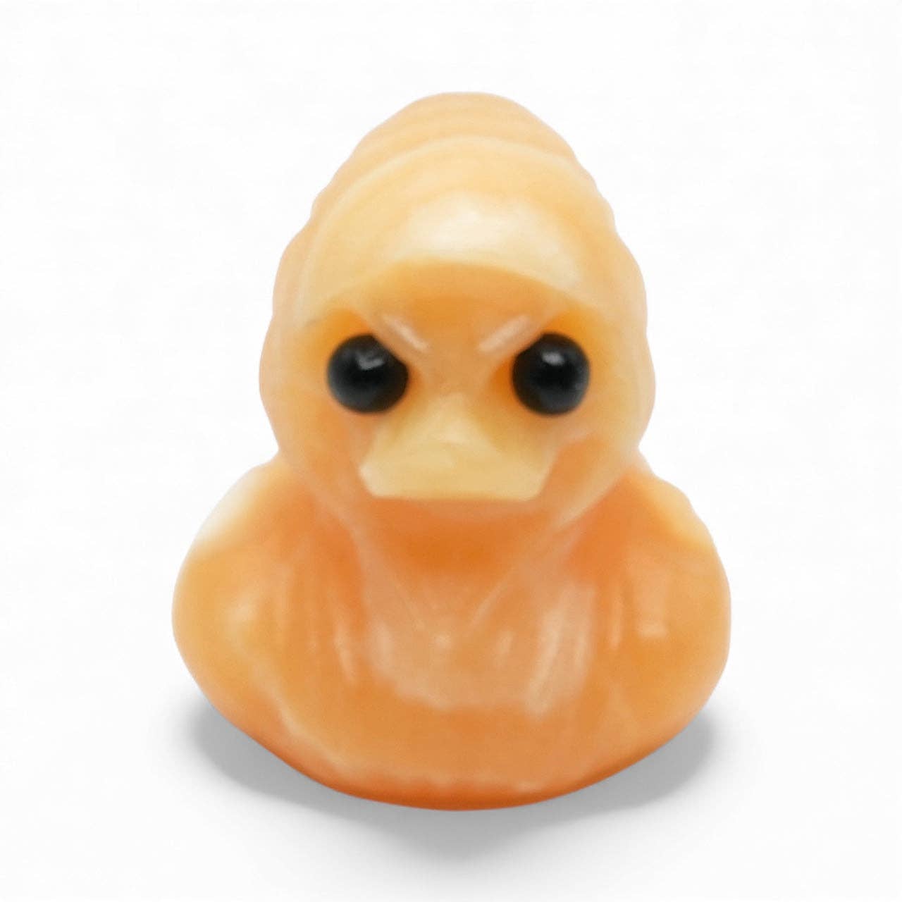 Gul Kalsitt Krystall Andefigur med Hette 4x4 cm