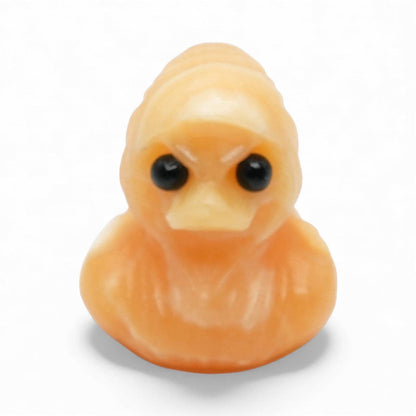 Gul Kalsitt Krystall Andefigur med Hette 4x4 cm