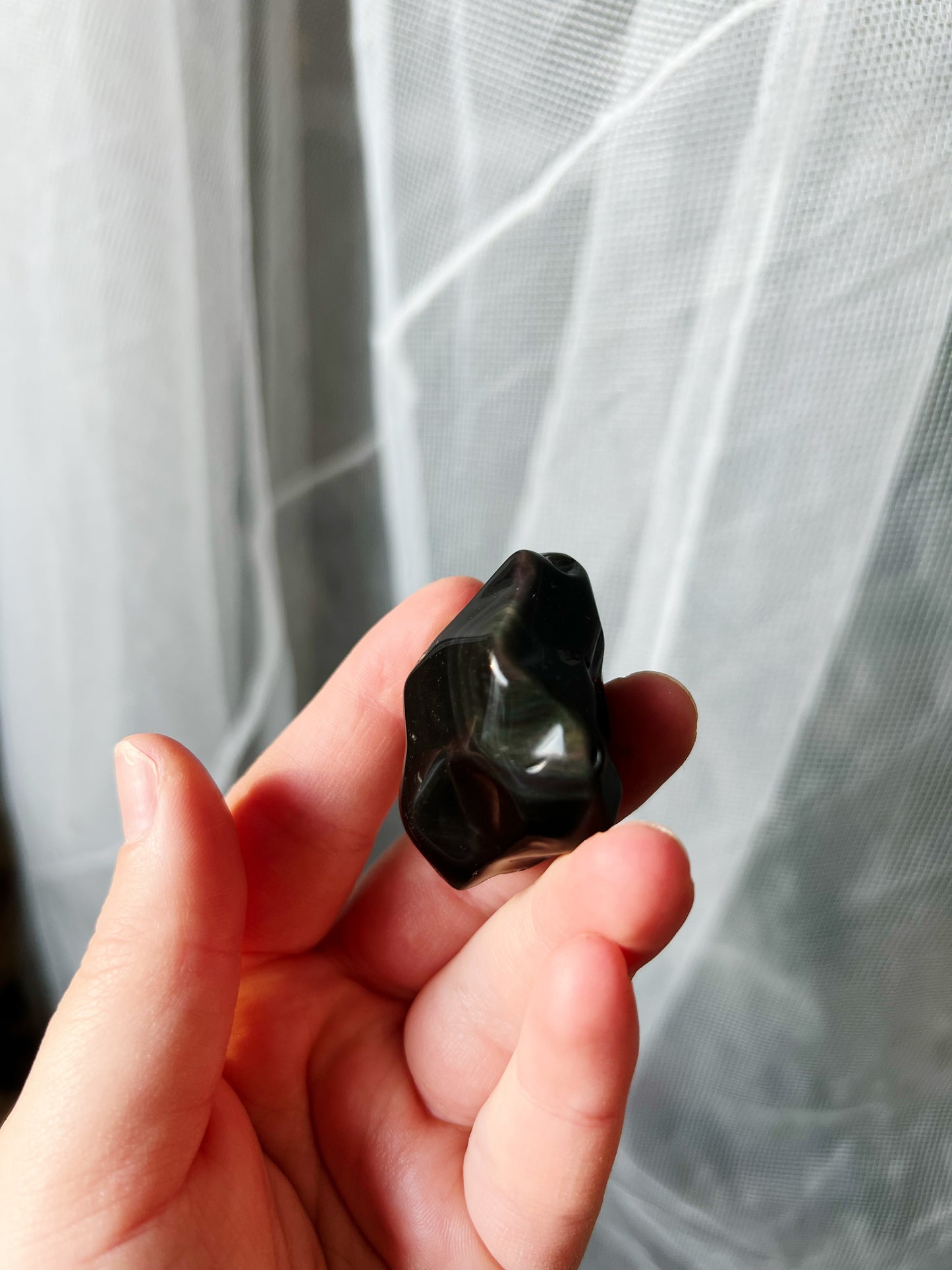 Regnbue Obsidian Krystall Medium
