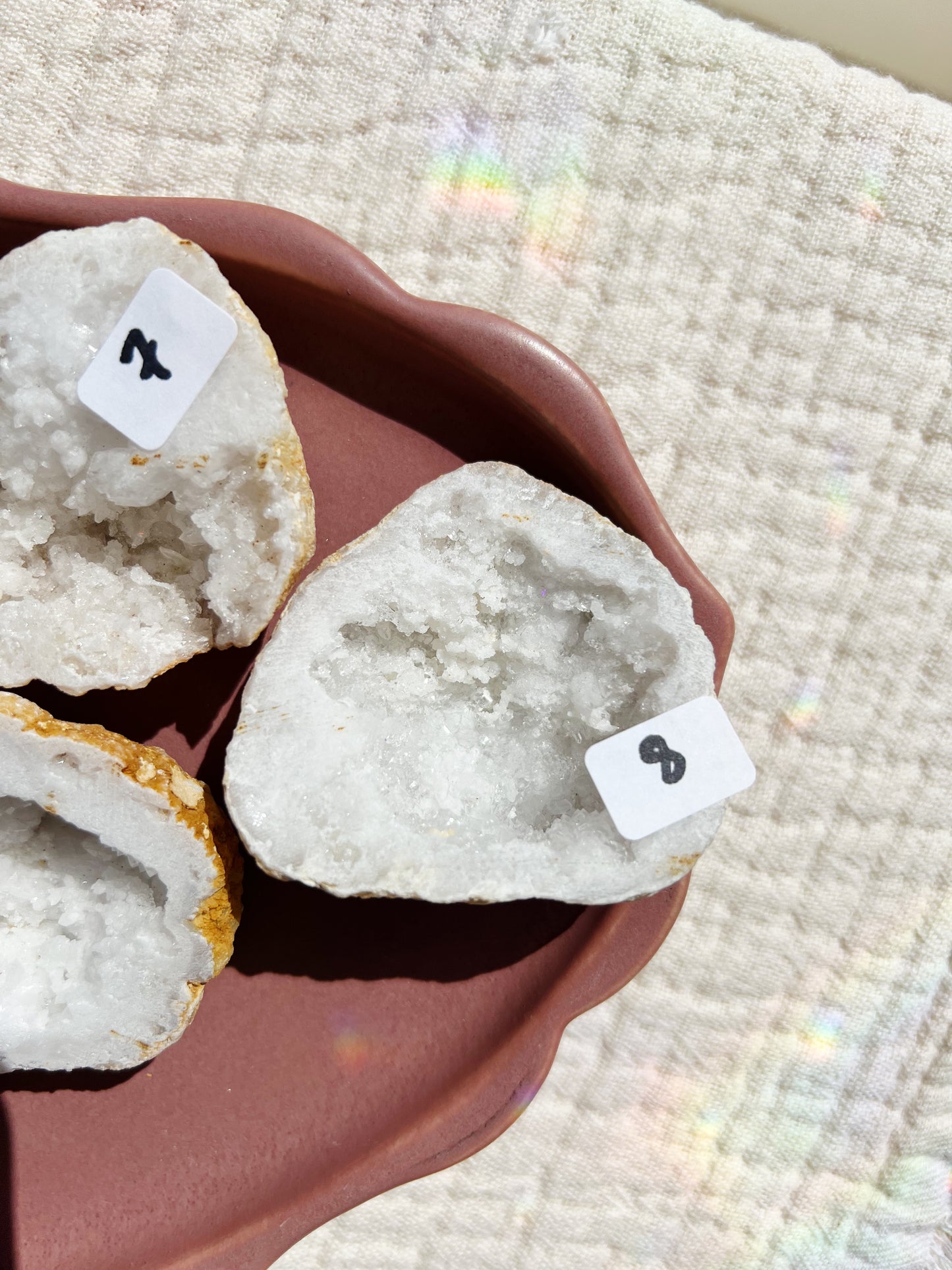Hvit Agat Druzy Geode