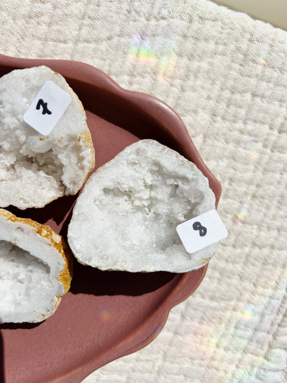 Hvit Agat Druzy Geode