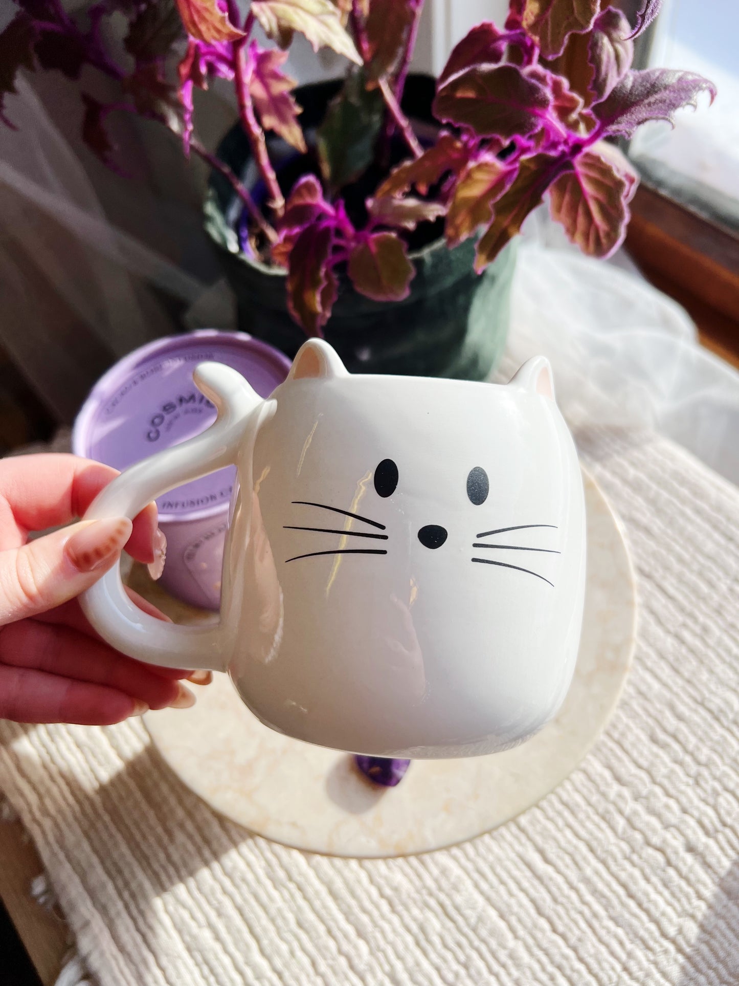 Hvit Katt Formet Kopp