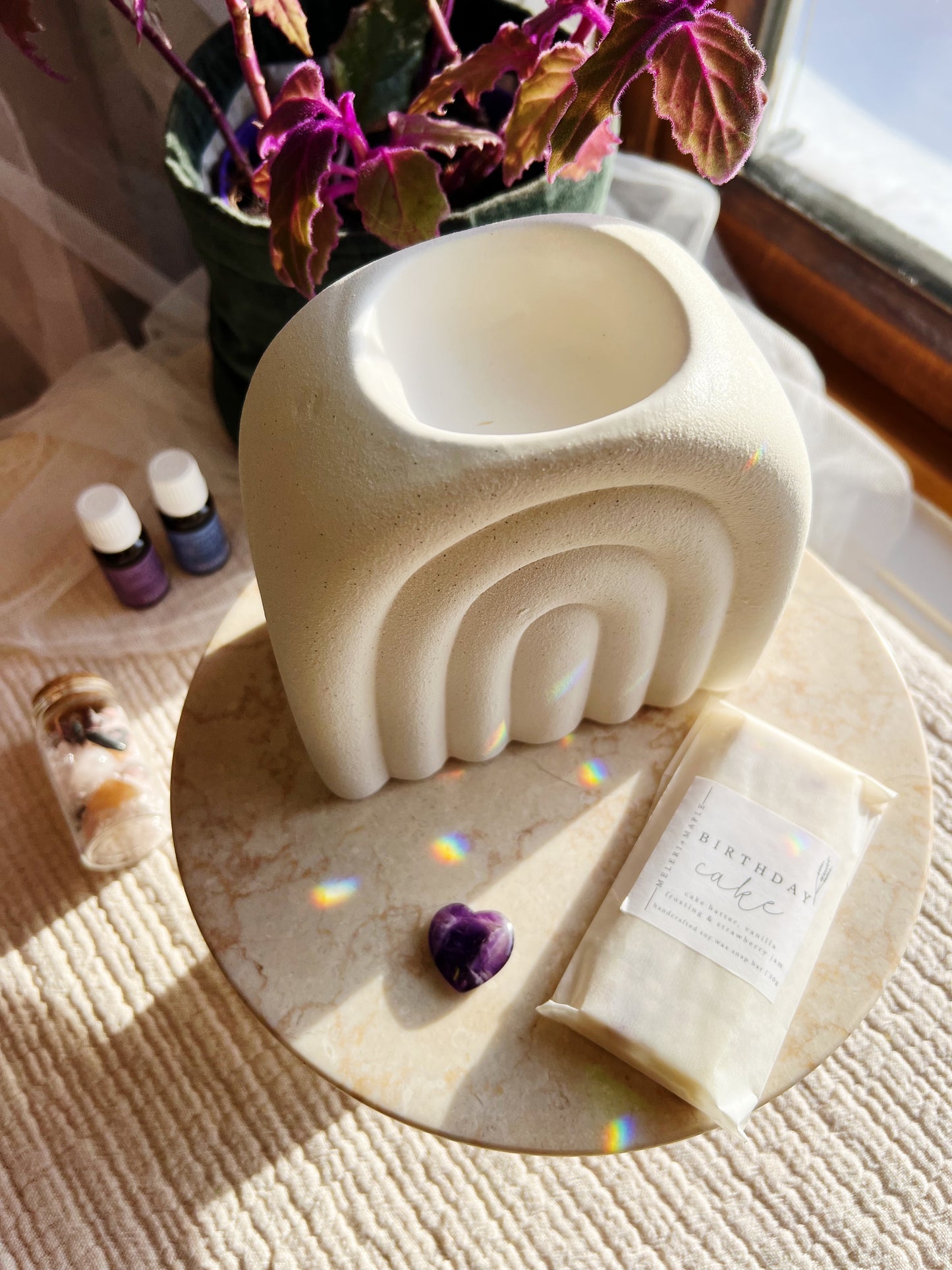 Regnbue Olje og Wax Warmer Brenner