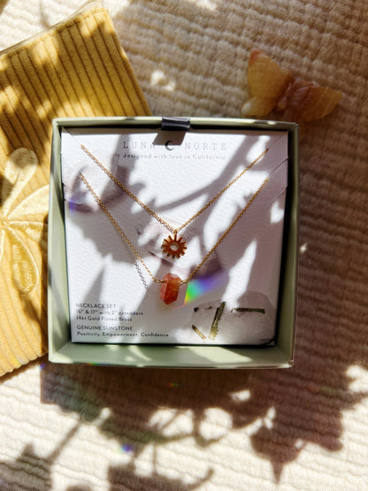 Sun Salutation Halskjede sett - Sunstone