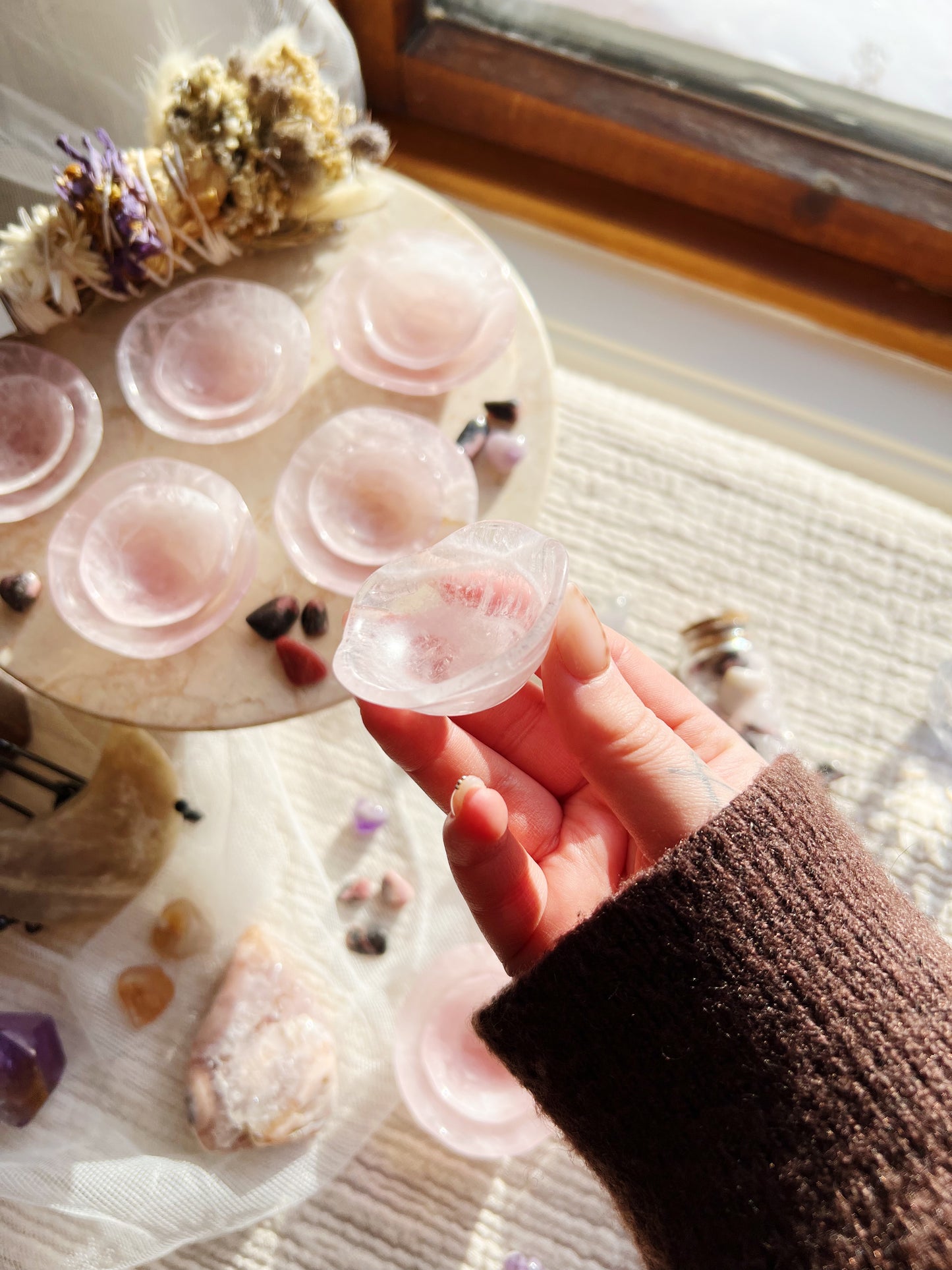 Love's Embrace Rosenkvarts Skåler