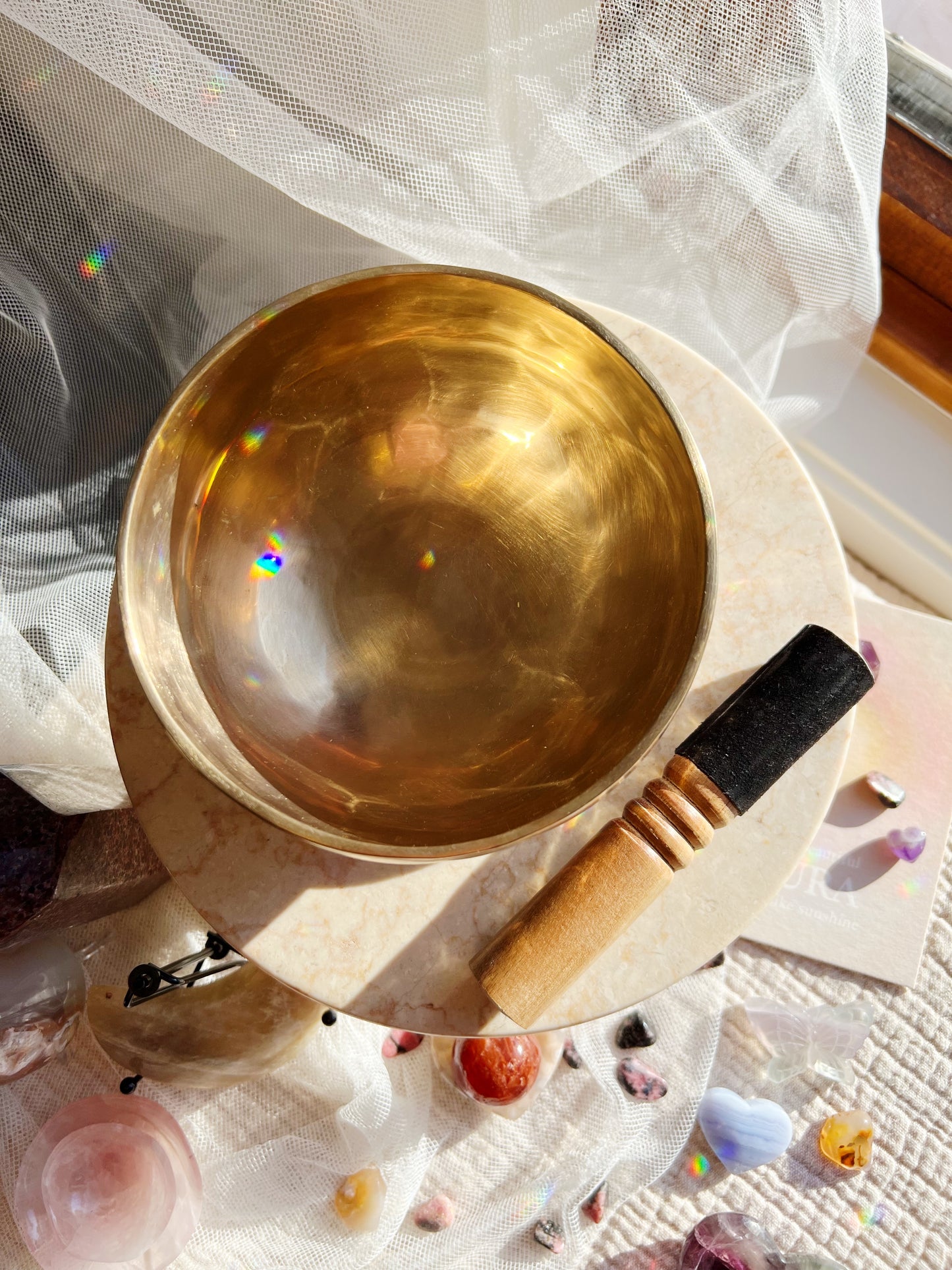 Tibetansk syngebolle, diameter ca. 15 cm