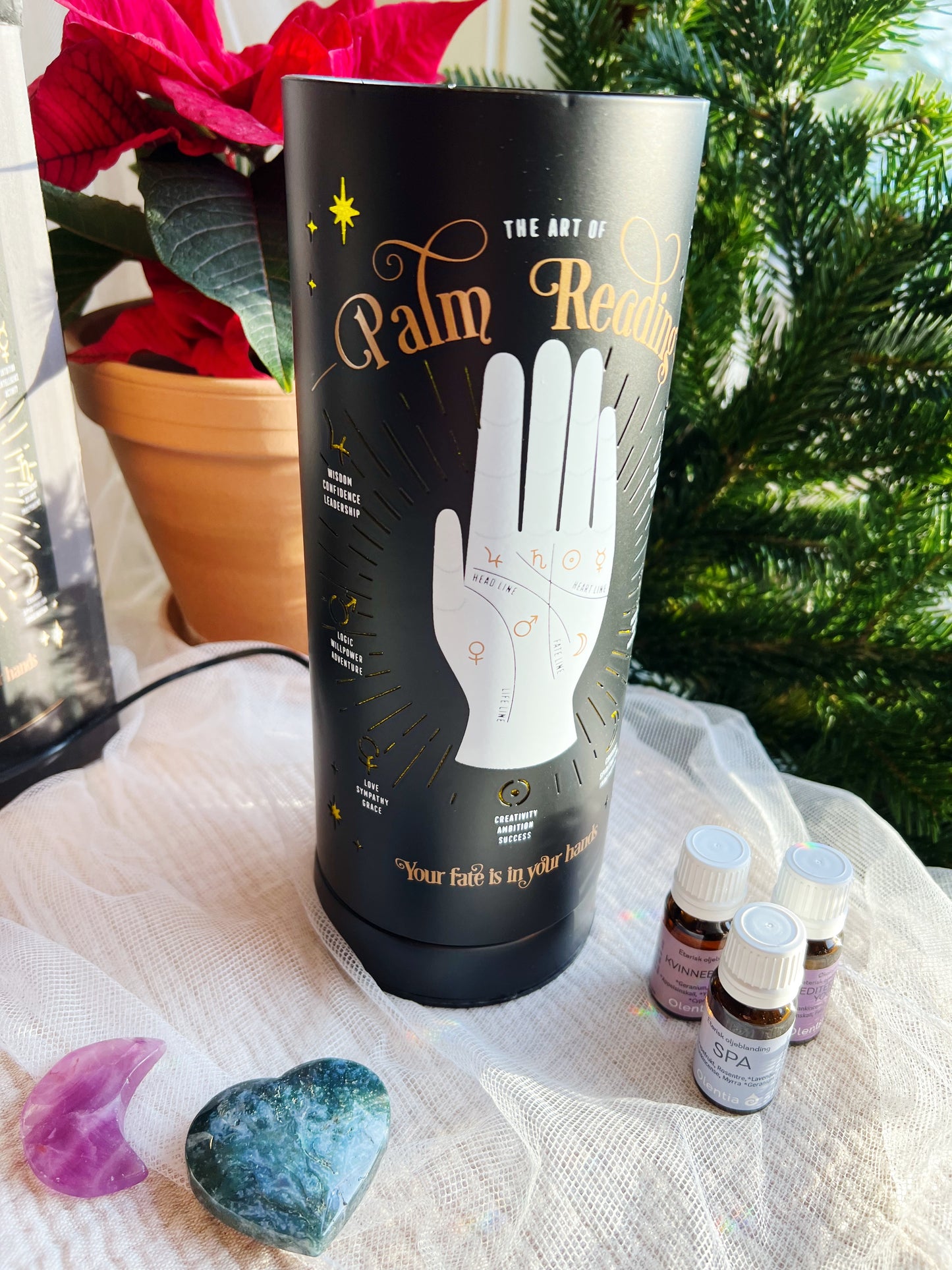Palm Reading Elektrisk Aroma Lampe (13 x 13 x 28 cm)