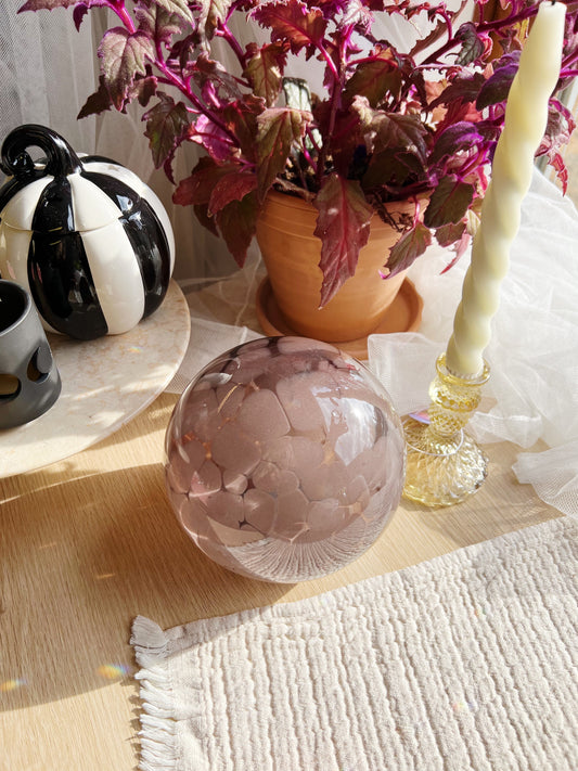 Håndblåst Led-kulelampe i glass – Grey