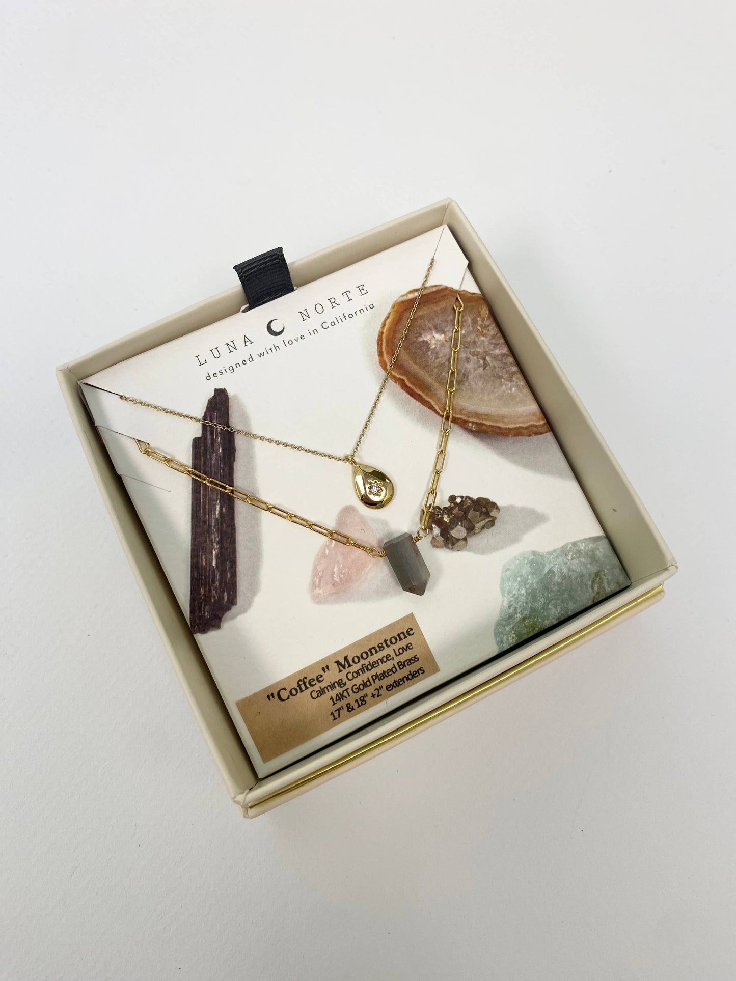 All-Day Drip Halskjede - Coffee Moonstone