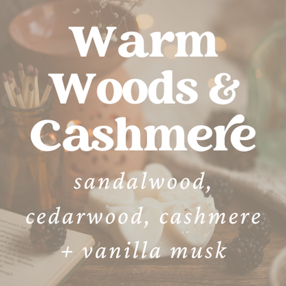 Warm Woods & Cashmere Heart Clamshell Wax Melt