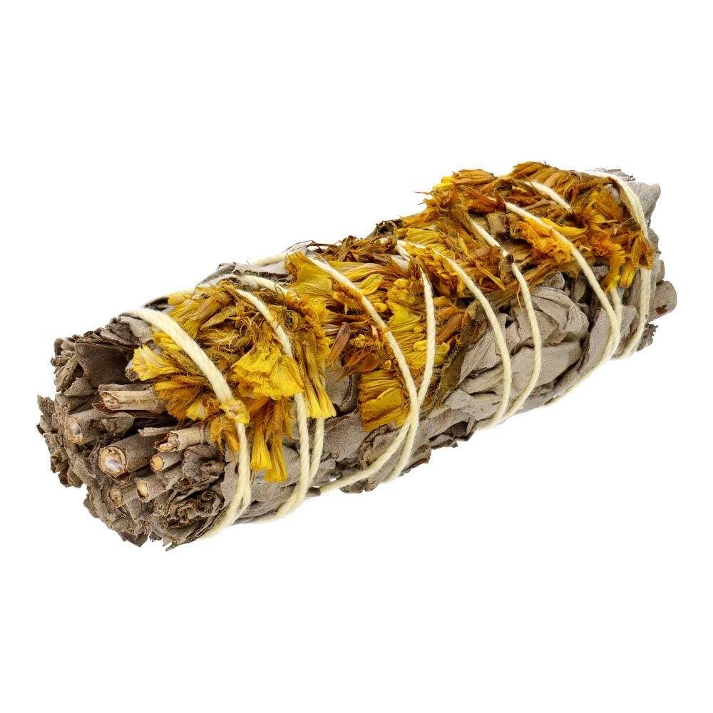 Hvit Salvie med Gul Sinuata Smudge Stick