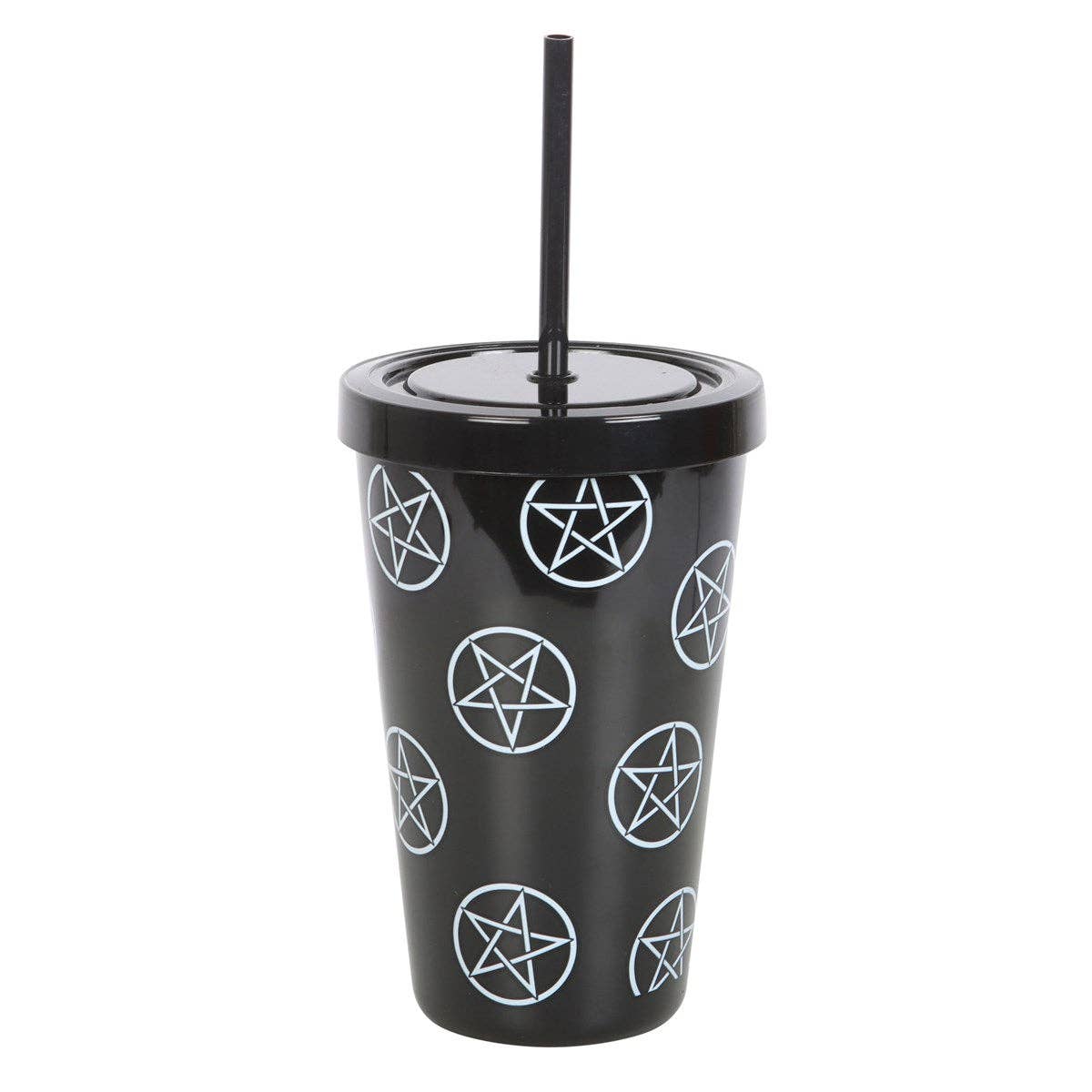 Gothic Pentagram Tumbler med sugerør