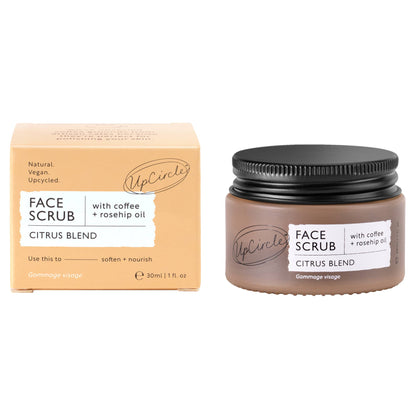 Coffee Face Scrub med Rosehip Oil – Reisestørrelse (30ml)
