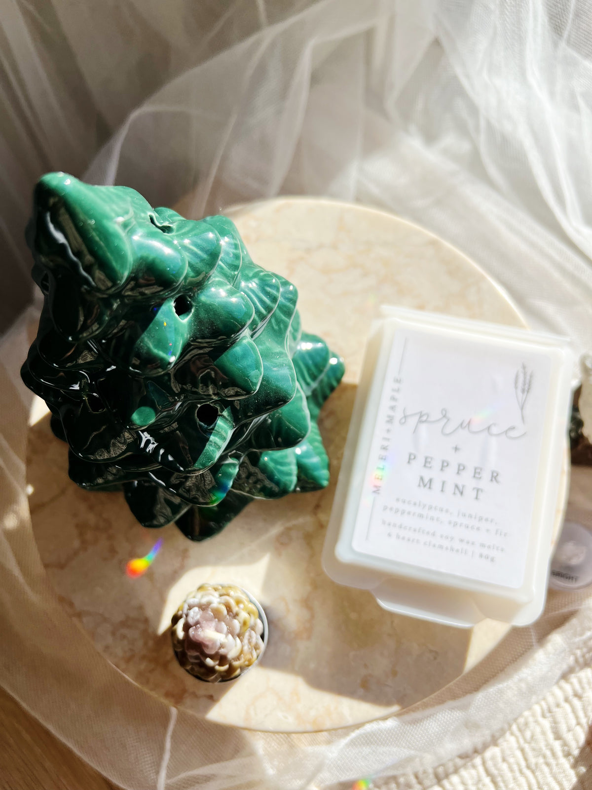 Winter Wonderland Wax melt brenner – Grønn Julegran i Keramikk