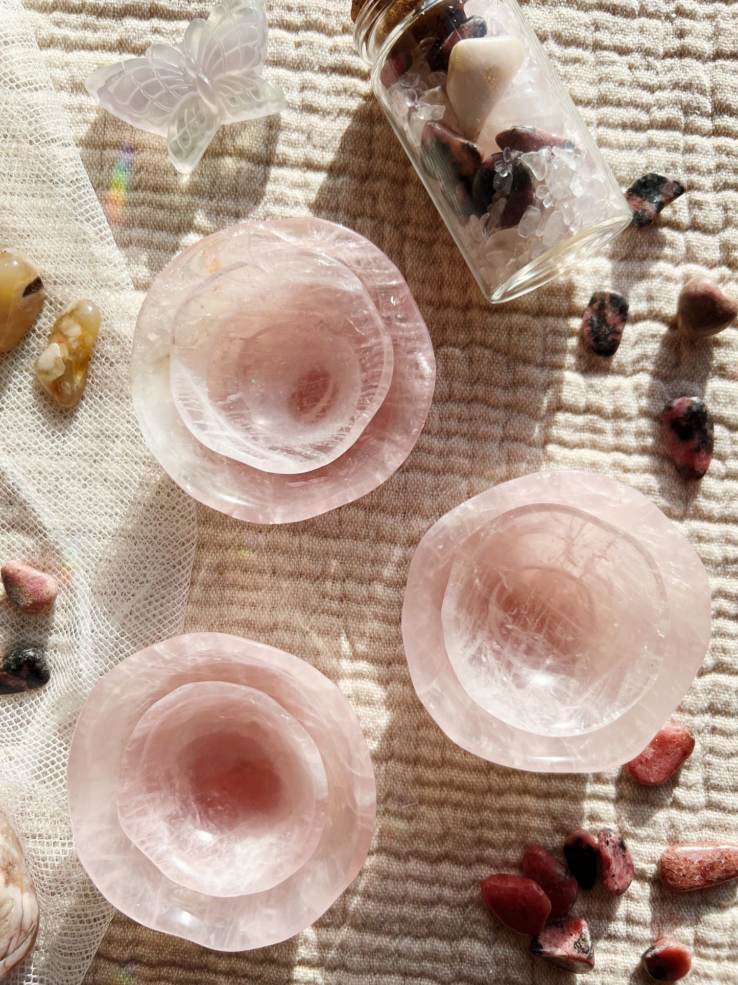 Love's Embrace Rosenkvarts Skåler