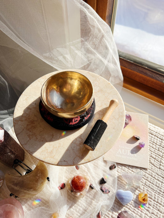 Tibetansk syngebolle, diameter ca. 11 cm