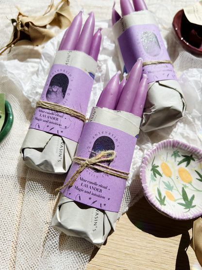 Lavendel Rituallys – Intuisjon & Indre Visdom | Pakke med 5 lys